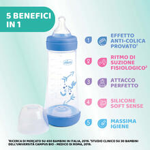 BIBERON ANTICOLICA P5 BOY 300 ML FLUSSO VELOCE SILICONE 