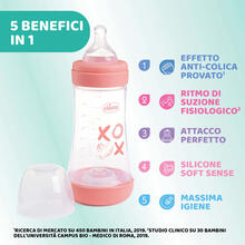 BIBERON ANTICOLICA P5 GIRL 240 ML FLUSSO MEDIO SILICONE 