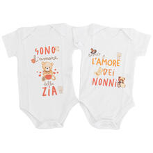 BODY MANICA CORTA BABY SHOWER COTONE STAMPATO 