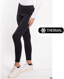 LEGGINGS DONNA ELASTICIZZATI CON CINTURINO ALTO TERMICI 